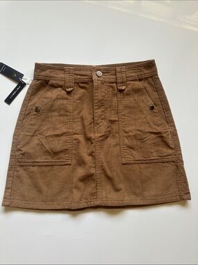Corduroy Mini Skirt in Brown